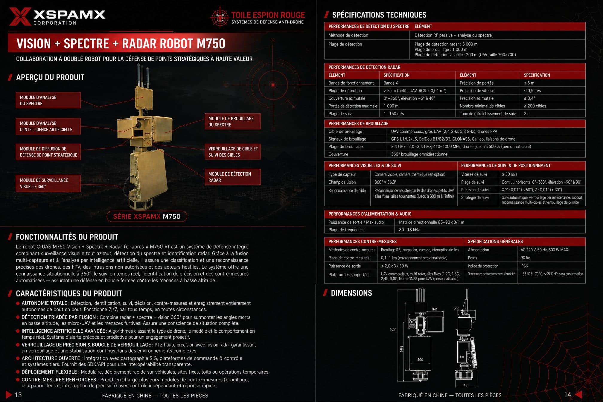 Robot C-UAS vision + spectre + radar longue portée